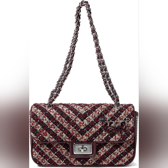 Karl Lagerfeld Handbags - 🪷NWT Authentic Karl Lagerfeld Paris Medium Agyness Tweed shoulder bag🪷